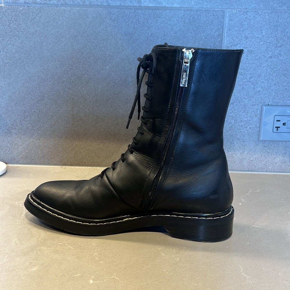 The Row Fara leather lace up bootie black size 38 - Picture 7 of 13